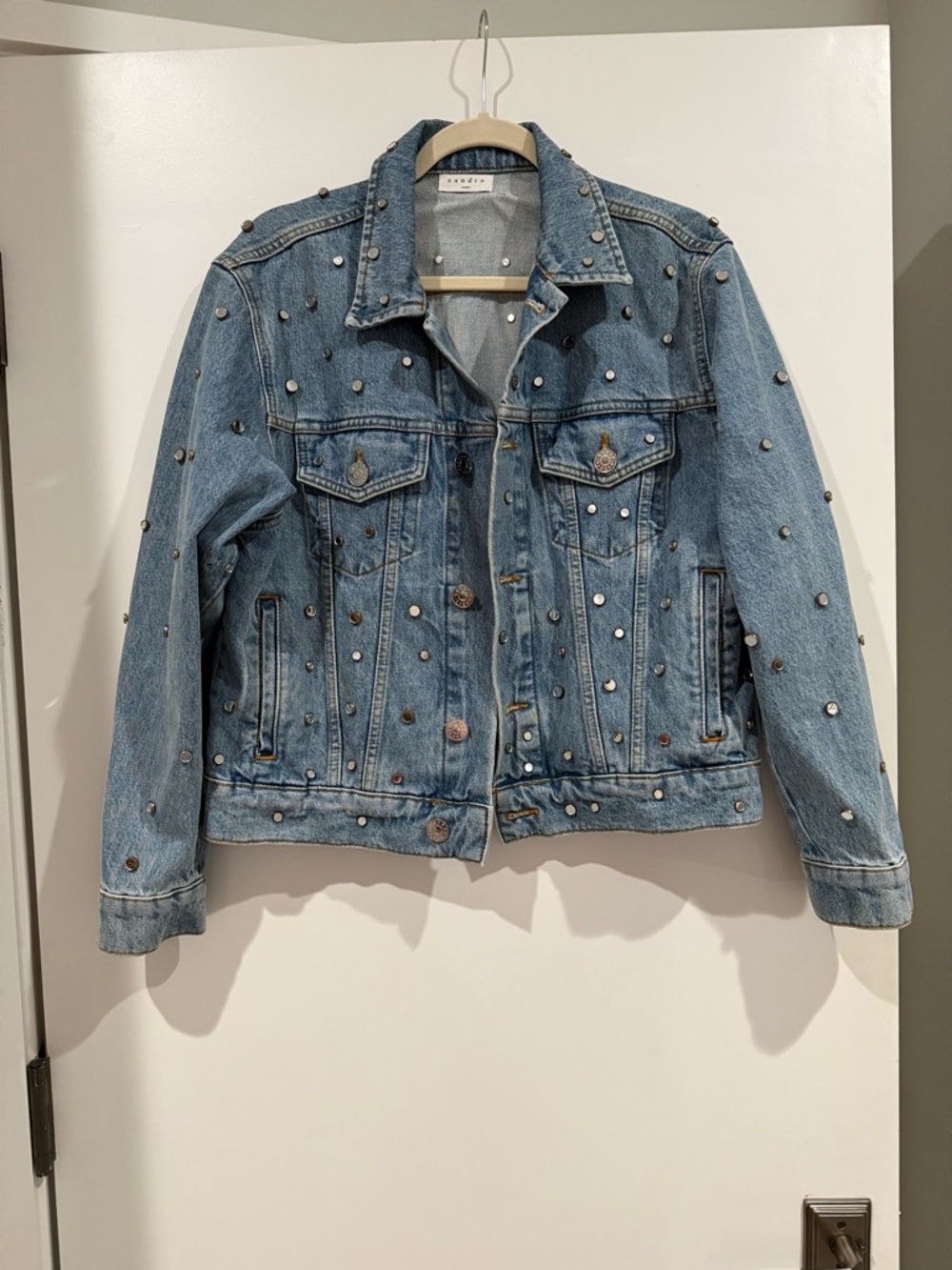 Sandro Nelli studded denim jacket